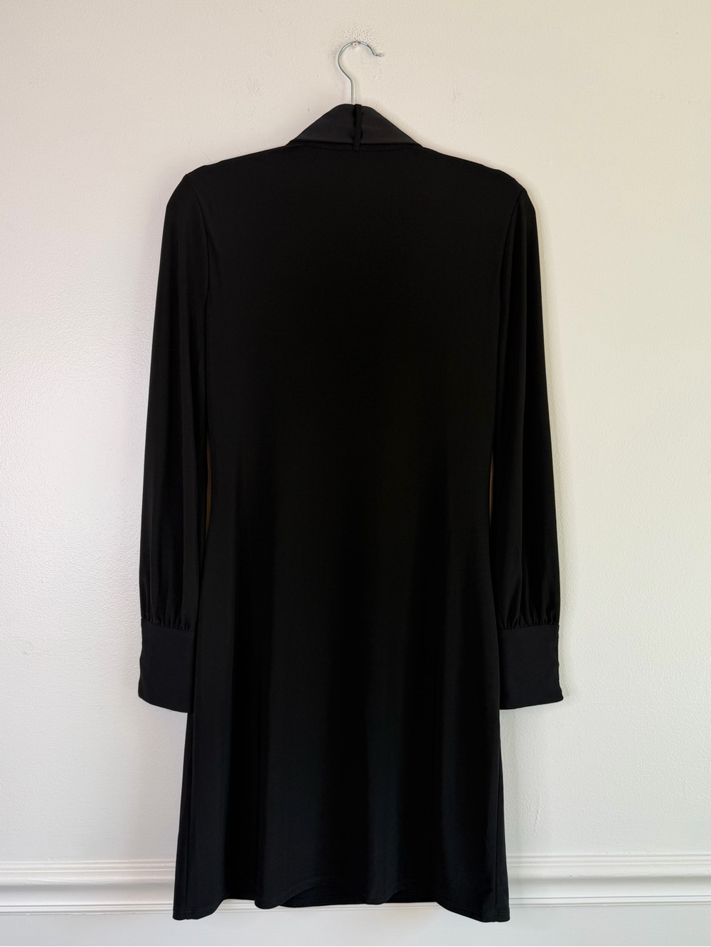NEW White House Black Market Black Satin Tie Chemise Midi Dress Women’s Size S - Picture 7 of 13